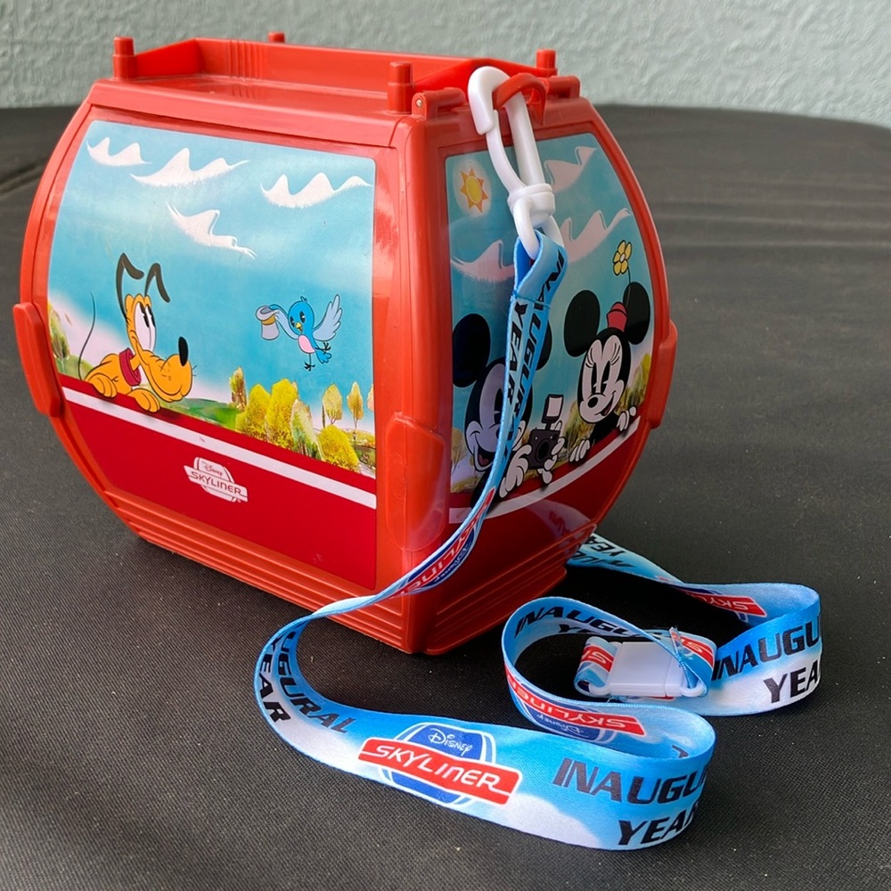 Disney red 2019 inaugural year Skyliner popcorn bucket Minnie Mickey